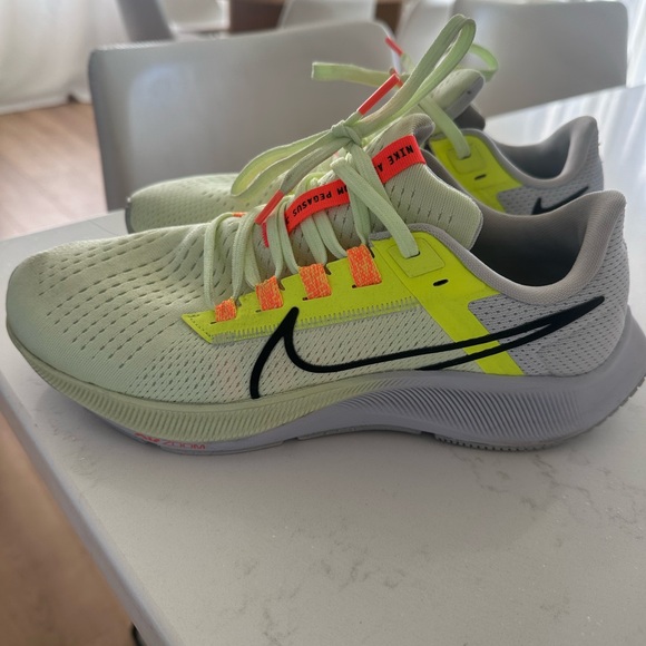 Nike Pegasus White and Yellow Athletic Shoes - Picture 1 of 3